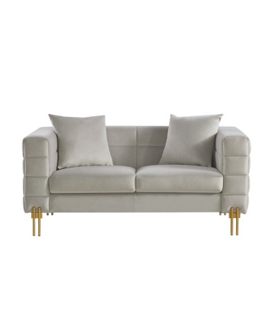 Sofá LARIOS, 2 plazas, tejido velvet gris claro 25