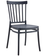 Silla MILOS NEW, apilable, tratamiento anti UV, polipropileno antracita