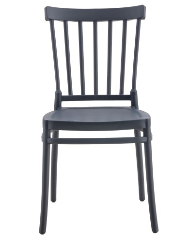 Silla MILOS NEW, apilable, tratamiento anti UV, polipropileno antracita