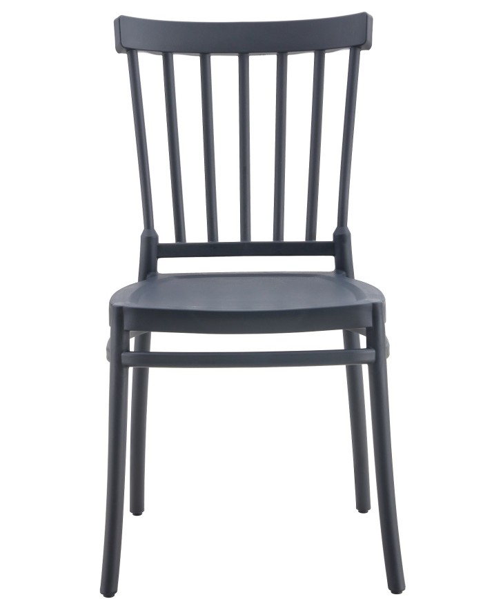 Silla MILOS NEW, apilable, tratamiento anti UV, polipropileno antracita