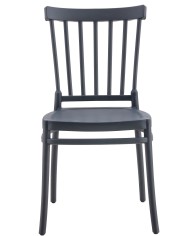 Silla MILOS NEW, apilable, tratamiento anti UV, polipropileno antracita