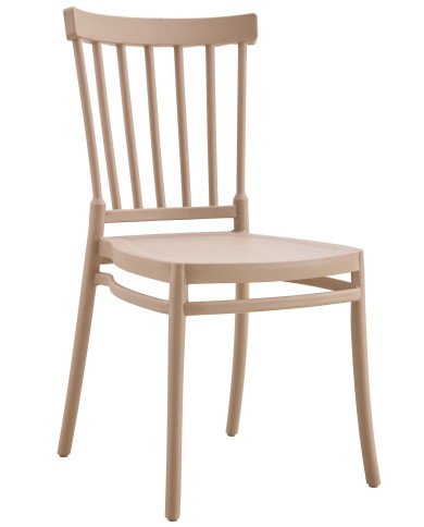 Silla MILOS NEW, apilable, tratamiento anti UV, polipropileno tórtora - Nuevo diseño ver MILOS 43 -