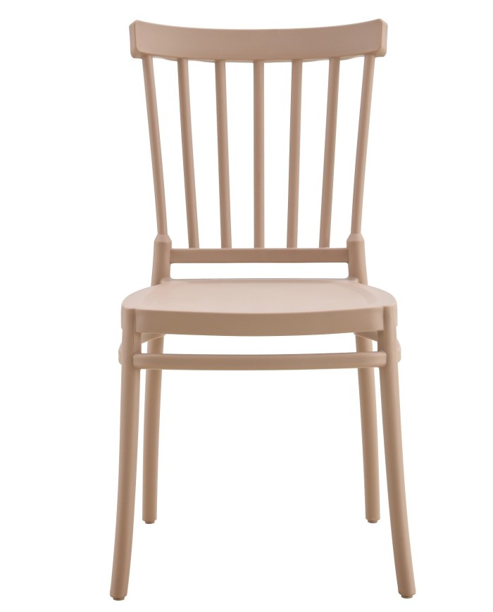 Silla MILOS NEW, apilable, tratamiento anti UV, polipropileno tórtora - Nuevo diseño ver MILOS 43 -