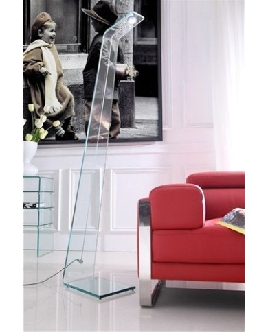 Lámpara GISELA, pie de salón, cristal, led