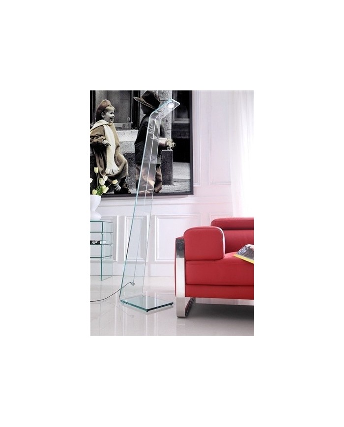 Lámpara GISELA, pie de salón, cristal, led