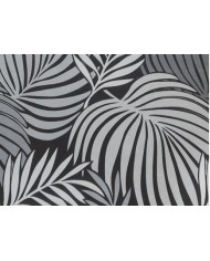 Taburete HORUS NEW, metal, tapizado velvet gris con trasera floral a juego