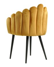 Sillón DEVIN, metal, tapizado velvet amarillo