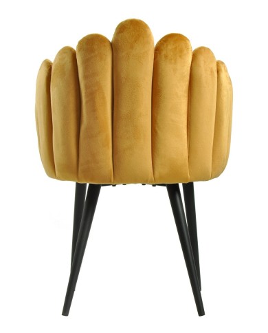 Sillón DEVIN, metal, tapizado velvet amarillo