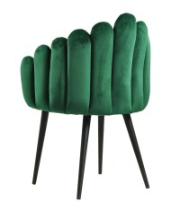 Sillón DEVIN, metal, tapizado velvet verde oscuro