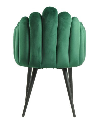 Sillón DEVIN, metal, tapizado velvet verde oscuro