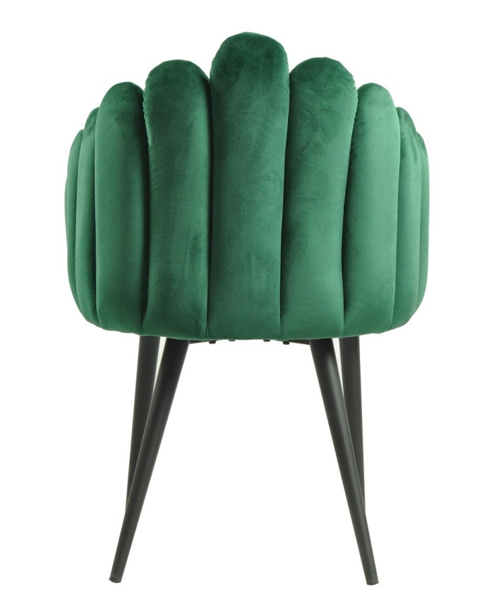 Sillón DEVIN, metal, tapizado velvet verde oscuro