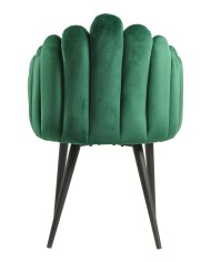 Sillón DEVIN, metal, tapizado velvet verde oscuro