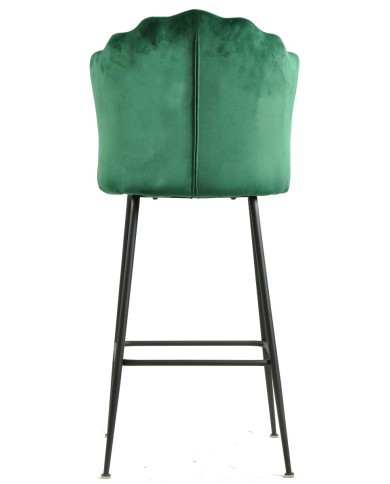 Taburete DEVIN, metal, tapizado velvet verde oscuro