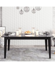 Mesa de comedor SIENA, biIaminado mármol negro, 180 x 90 cms.