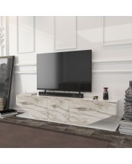 Mueble de TV VIOLET, biIaminado mármol blanco, 180 cms.
