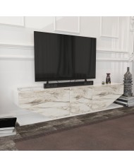 Mueble de TV VIOLET, biIaminado mármol blanco, 180 cms.