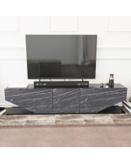 Mueble de TV VIOLET, biIaminado mármol negro, 180 cms.