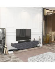 Mueble de TV VIOLET, biIaminado mármol negro, 180 cms.