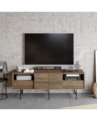 Mueble de TV SIMON, biIaminado nogal, 180 cms.