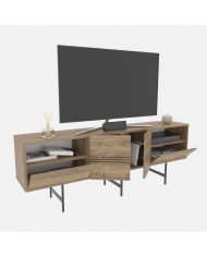 Mueble de TV SIMON, biIaminado nogal, 180 cms.