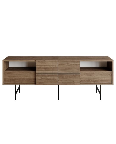 Mueble de TV SIMON, biIaminado nogal, 180 cms.
