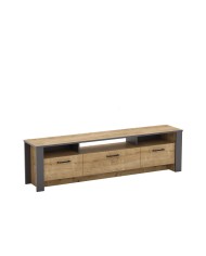 Mueble de TV PHILIPPA, biIaminado roble con gris oscuro, 180 cms.