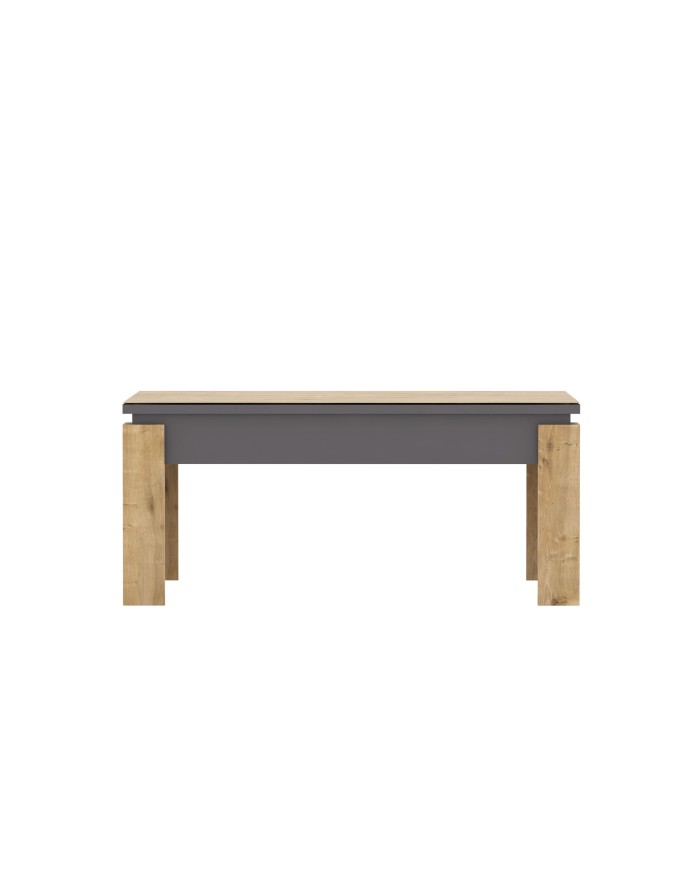 Mesa baja PHILIPPA, biIaminado roble con gris oscuro, 90 cms.
