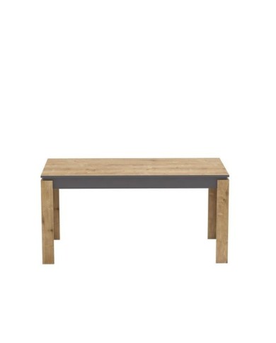 Mesa de comedor PHILIPPA, biIaminado roble con gris oscuro, 160 x 80 cms.