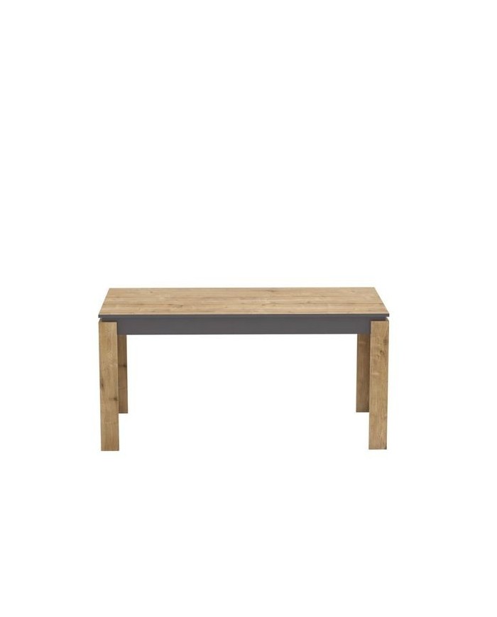 Mesa de comedor PHILIPPA, biIaminado roble con gris oscuro, 160 x 80 cms.