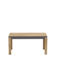 Mesa de comedor PHILIPPA, biIaminado roble con gris oscuro, 160 x 80 cms.