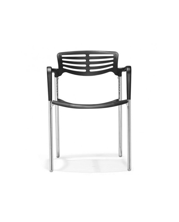 Sillón ALBENIZ, cromado, polipropileno negro