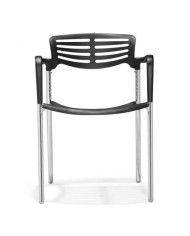 Sillón ALBENIZ, cromado, polipropileno negro