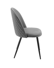 Silla MAGDA NEW, metal, tapizado velvet gris