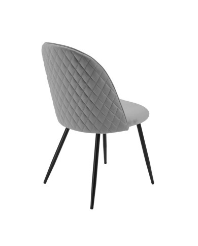 Silla MAGDA NEW, metal, tapizado velvet gris