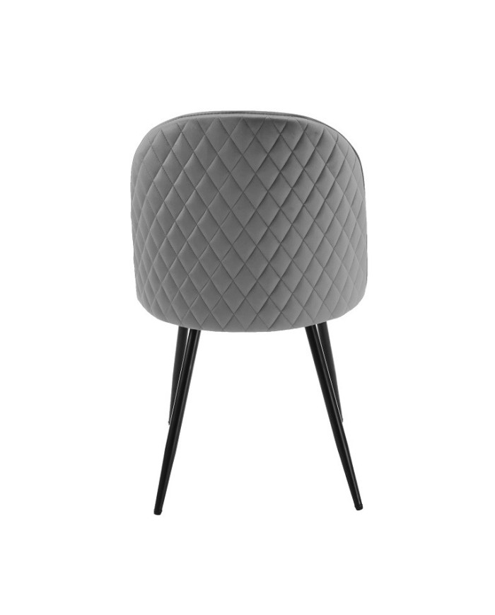 Silla MAGDA NEW, metal, tapizado velvet gris