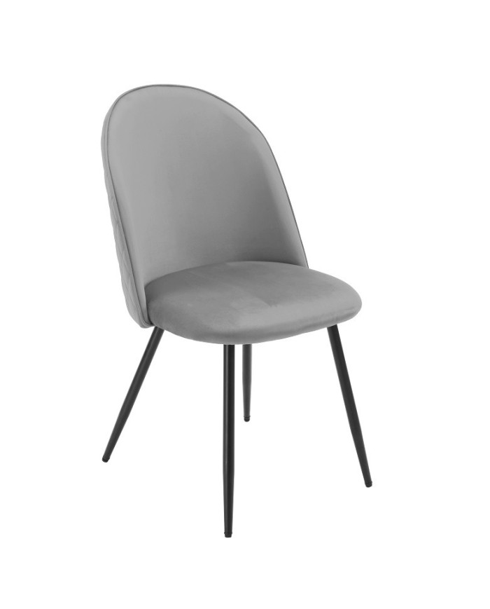 Silla MAGDA NEW, metal, tapizado velvet gris