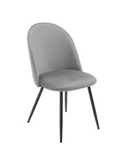 Silla MAGDA NEW, metal, tapizado velvet gris