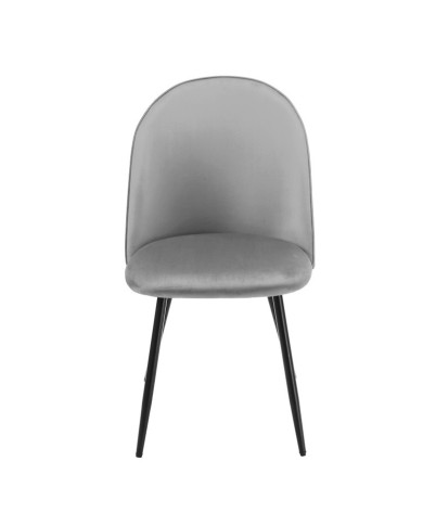 Silla MAGDA NEW, metal, tapizado velvet gris