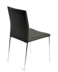 Silla INMA, apilable, metal, similpiel negra