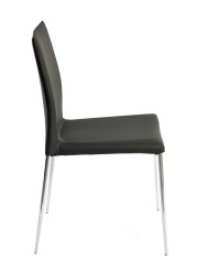 Silla INMA, apilable, metal, similpiel negra