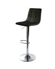 Taburete DESEO NEW (M) , cromado, similpiel negra