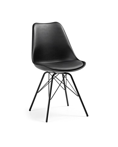 Silla BELLA NEW (SU), base negra, carcasa y cojín negro