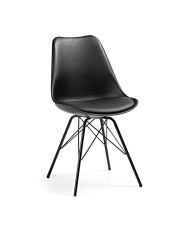 Silla BELLA NEW (SU), base negra, carcasa y cojín negro