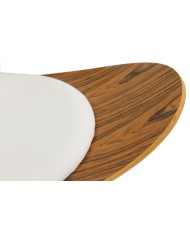 Sillón NORDIC (R), palo rosa, similpiel blanca