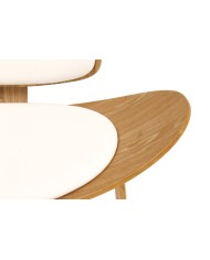 Sillón NORDIC (R), fresno, similpiel blanca