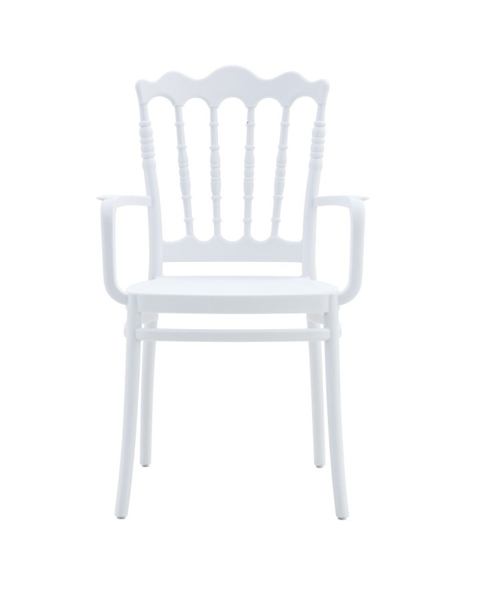 Sillón WEDDING, apilable, polipropileno blanco