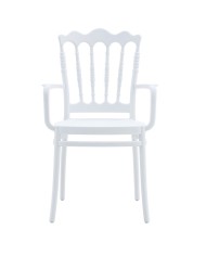 Sillón WEDDING, apilable, polipropileno blanco