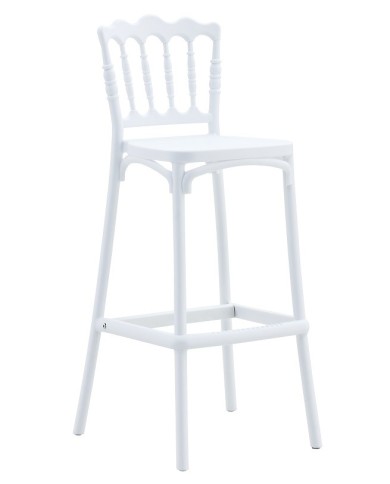 Taburete WEDDING, tratamiento anti UV, polipropileno blanco