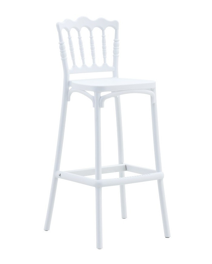 Taburete WEDDING, tratamiento anti UV, polipropileno blanco