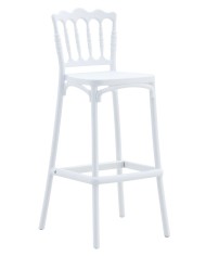 Taburete WEDDING, tratamiento anti UV, polipropileno blanco